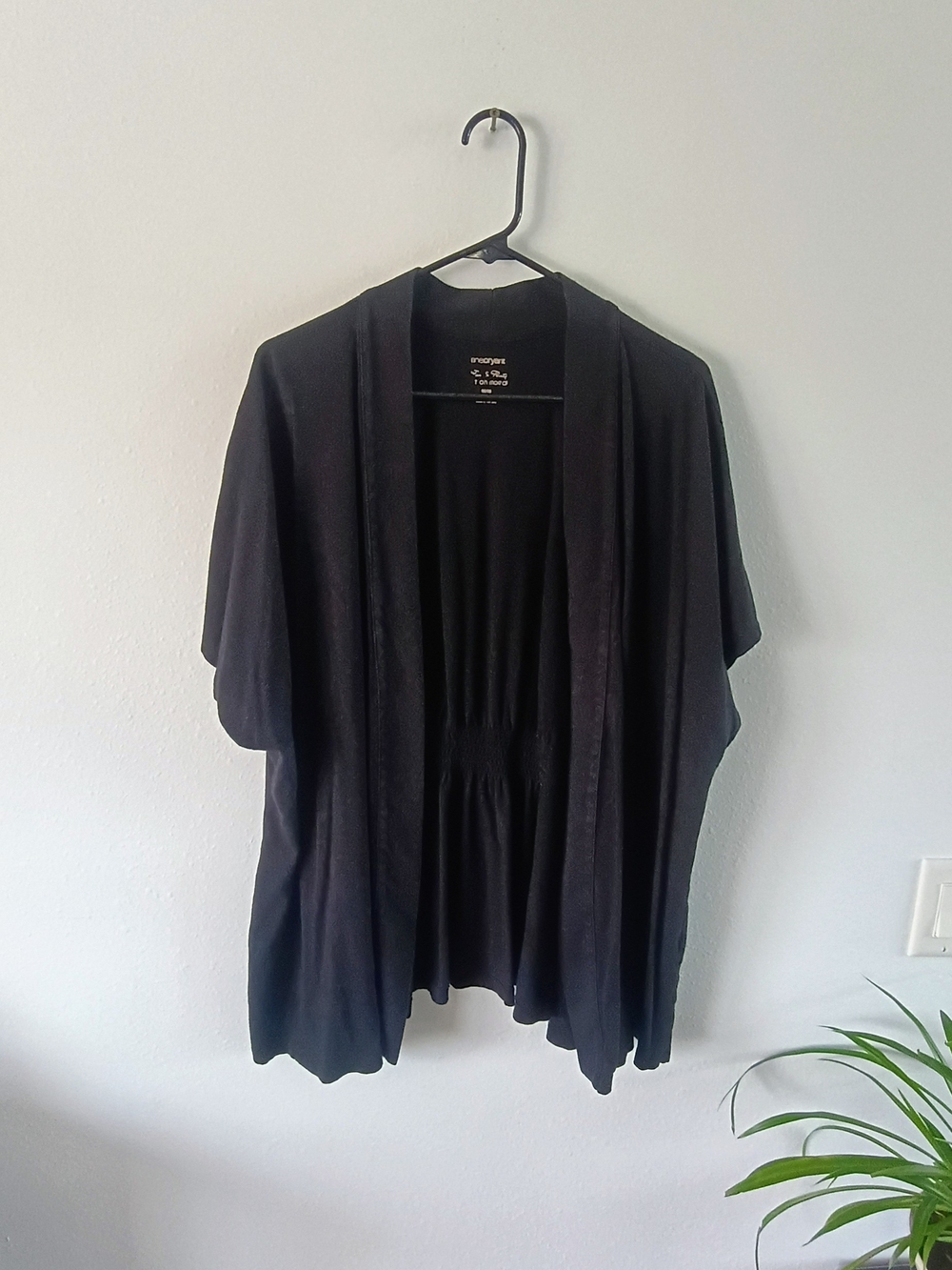 Lane Bryant One Forty Black Open Front Cocoon Cardigan Plus Size 26/28 Soft Knit